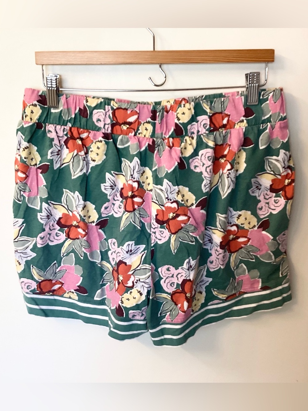 Pact Organic Cotton Staycation Sleep Tank & Shorts in Daybloom Stripes - L - Picture 7 of 8